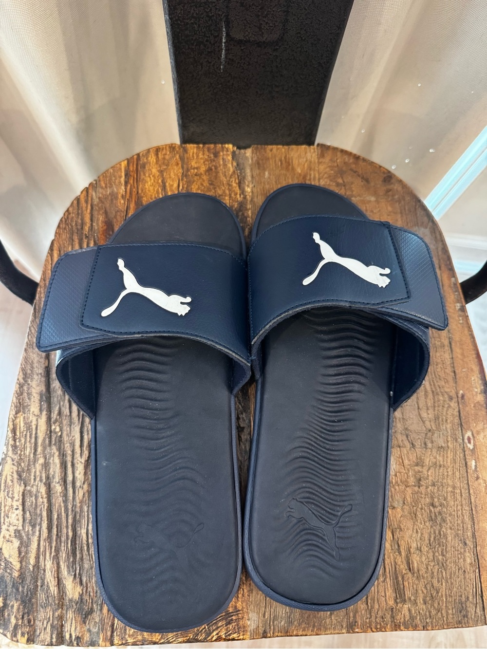 Puma Men’s Size 11 Navy Adjustable Slides Sandals NWOT